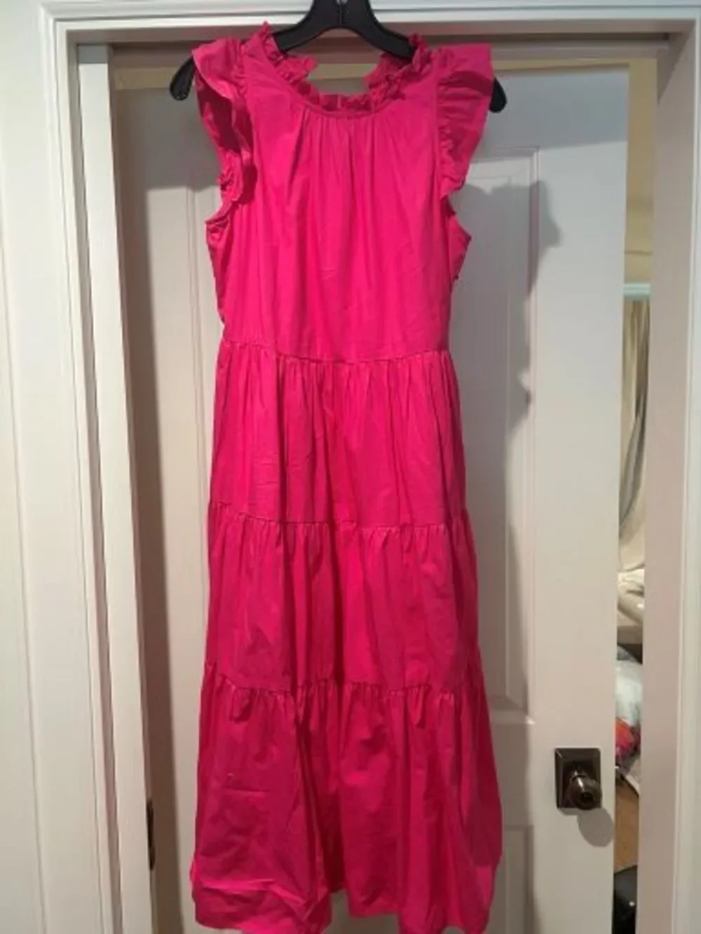 J.Crew Hot Pink tiered sleeveless Dress - Picture 2 of 13